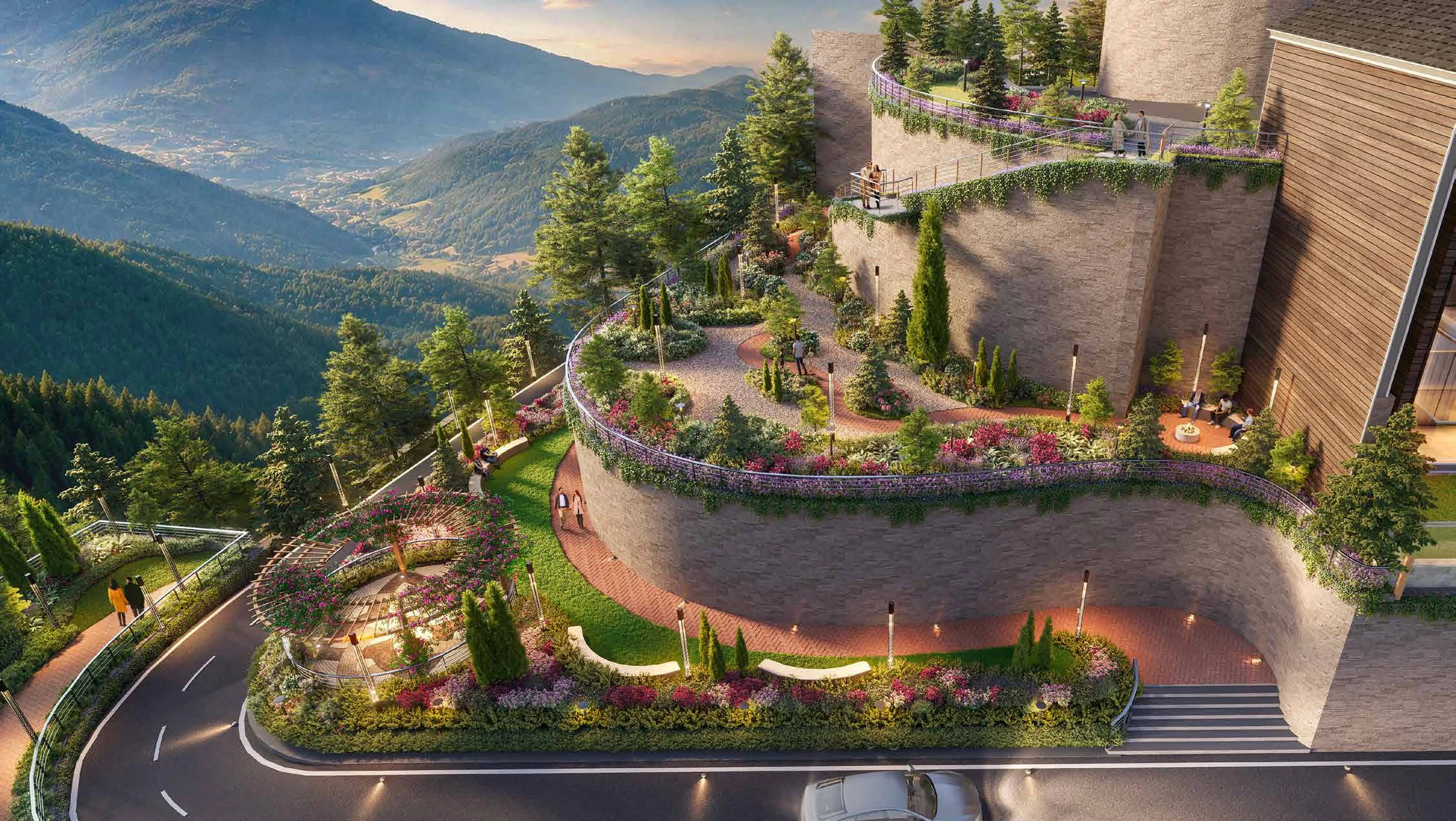 Abhinandan Lodha Shimla - The Ridge master plan aerial showing the contour-led 11.5-acre layout