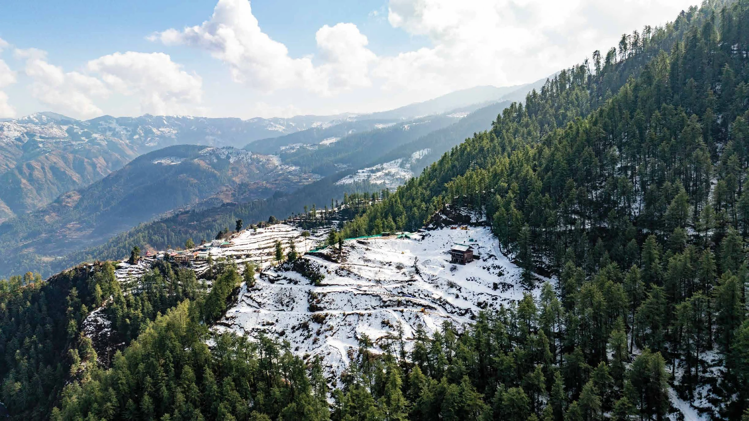 Abhinandan Lodha Shimla - The Ridge aerial view of the 11.5-acre Mashobra site along the forested ridge